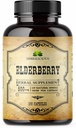 קפסולות ישנות - שחור טבעי מבוגרי צמח - Immune Boosters for Adults, Digestive Support, Antioxidants & ויטמין C - סיבים-Rich, Non-GMO - 100 קפסולות לגברים ונשים