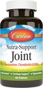 קרלסון - Nutra-Support Joint, Glucosamine Chondroitin & MSM, פונקציונליות משותפת, Cartilage Support & Optimal Wellness, 60 טבליות