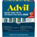 Advil Pain Reliever ו- Fever להפחית, טיפול בכאב עם Ibuprofen 200 מ"ג עבור כאבי ראש, כאבי גב, כאב סטריפי ו- Joint Pain Relief - 50x2 טבליות Coated