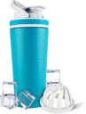Ice Shaker Insulated Stainless Steel Shakerבק | 26oz, Caribbean | Cold for 30+ Hours | Insulated Cup with Twist-on Agitator | Odor-Free Bottle for Protein Shakes, Water, Smoothies, קוקטיילים
