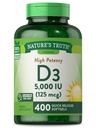 ויטמין D3 5000 IU Softgels | 400 Count | High Potency | Non-GMO & Gluten Free Supplement