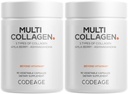 Codeage Multi Collagen כמוסות - 5 סוגי קולגן I, II, III, V & X - hydrolyzed Grass-Fed Bovine חלבונים עם אשוגנדהה, Amla, ווויטמינים - 2Packack