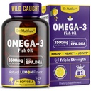 אומגה 3 שמן דגים, 3500 מ"ג, High EPA & DHA - No Fishy Taste, Easy to Swallow, Burpless, לימון טבעי - תומך בלב, המוח והבריאות המשותפת - 90 Softgels - Wild שנתפס.