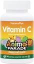 NaturesPlus Animal Parade ויטמין C Children's Chewable - Natural Orange Juice Flavor - 90 Animal-Shaped Tablet, Pack of 2 - טבעוני, Vegetarian, Gluten Free - 90 המשרתים המלאים