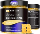 12 ב 1 Berberine HCL Gummies - High Bioavailability Liposomal Berberine Gummies עם נשים וגברים, ברברין עם Ceylon Cinnamon & Vegan תוסף AMPK Activator (180 הרוזן)