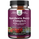 חוזק גבוה הות'ורן ברי קפסולות - Pure Antioxidant הותורן ברי תוספת עם Leaf & Flower Extractt 4:1 for Healthy Heart & Digestion - תמיכה באנרגיה עבור גברים ונשים - 120 Count Pack