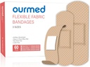 מרק גמיש Adhesive Bandages,60 Count, Pixel First Aid Bandage with non-Stick Pad for Wound Care, Cuts, Scraps, Blisters, Assorted Sizes