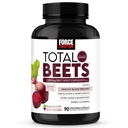 Force Factor Total Beets Blood Pressure Support Beet Root קפסולות, 1800 מ"ג אורגני אבקת שורש באט עם הותורן ברי כדי לתמוך ב Circulation ו- Blood Flow, 90 קפסולות ירקות