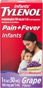 תרופות נוזליות של תינוקות עם Acetaminophen, Baby Fever hydror & Pain Reliever for Minor Aches & Pains, Soreגרון, Headache & Toothache, Grape Flavor, 1 fl. Oz