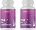 Seroflora Boric Acid Vaginal Suppositories 600 מ"ג - Boric Acid Pills for Women - Intimate Health pH Balance - תומך Vaginal Odor Control (30ct, 2bottles) Made בארה"ב.