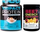 Nutrology Beet Natural O2, אבקת טרום עבודה, תשוקה פירות פלבדור (30 משרתים) אבקת חלבון TRIPACT, 7-in-1 Meal Suit Shake, Vanilla Latte Cinnamon Flavor (20 משרתים)