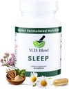 שינה - תוספת טבעית עם L-theanine, Ashwagandha, Magnesium, Valan Root, Melatonin - Non-Habit Forming Formula for Rejuvenating - 30 קפסולות