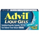 עו"ד Liqui-Gels Pain Reliever and Fever, Pain Medicine for Adults With Ibuprofen 200mg for Headache, Backache, Menstrual Pain and Joint Pain Relief - 40 נוזל מילוי קפסולות