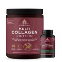 תזונה עתיקה Multi Collagen Advanced Lean כמוסות, 90 Count + Multi Collagen חלבון אבקת, Unflavored, 40 משרתים
