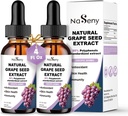Grape Seed Extracts סטנדרטי ל-95% Polyphenols-300 מ"ג Grape Seed מקסימום כוח סטנדרטי Tincture, High Absorption נוזל Vitis Vinifera Extracts - Non-GMO (2 בקבוקים)
