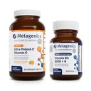 Metagenics Bundle - Ultra Potent-C Chewable & D3 5,000 + K - 90 טבליות של Ultra Potent-C Chewable for Immune & Antioxidant Support - 60 Softgels של D35,000 + K עבור Immune, Heart & Bone Health