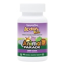 NaturesPlus Animal Parade AcidophiKidz, ברי פלפור - 90 טבליות Chewable, Animal-Shaped - עם Probiotics, FOS & Grape Seed - 90 סה"כ