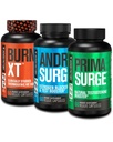 Jacked Factory Androsurge Estrogen Blocker for Men + Primasurge טסטוסטרון Booster for Men + Burn XT Burn-XT Thermogenic Fat Burner - Appetite Suppressant for Weight Loss