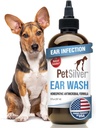 PetSilver Dog Earer פתרון - Gentle אוזניים Wash for Dogs and Cats with Chelated Silver - Otic Rinse Formula Targets Wax Buildup, Smelly Odor, and Itchy or Irritated Zones - Made in USA - 8 fl oz oz oz oz oz oz oz oz oz oz oz