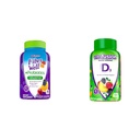 Vitafusion סיבים + Probiotics Gummies למבוגרים, 60 ספיר ויטמין D3 חניכיים ויטמינים, Peach, BlackBerry ו Strawberry Flavored, 50 mcg ויטמין D, 150 הרוזן