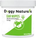 כלב אוזניים נקי יותר Wipes עם Aloe ו Eucalyptus (100 הרוזן) - אוטי ניקוי לכלבים (Made in USA) (100ct Wipes with Aloe & Eucalyptus)