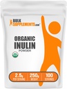 אבקת Inulin אורגני - Inulin תוסף, אבקת Soluble סיבים - טבעוני וגלוטן חינם - 2.5g המשרת, 250g (Pack of 1)
