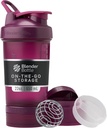 BellerBottle Shaker Bottle with Pill Organer and Storage for Protein, Classic V2 ProStak System, 22-Ounce, Plum