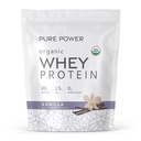 Dr. Mercola Pure Power Organic Whey חלבון - 20 גרם חלבון - תומך צמיחה שרירים ואנרגיה - Grass-Fed Whey Concentrate - 15 משרתים (20.60 oz)