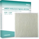Areza Silver Calcium Alginate Antibacterial Wound Dressing Pads - Sterile, non-Stick, Highly Absorbent; for Wound Drainage & זיהום סיכון (4.25′′×4.25 ", 5-Pack per Box), 1 Box