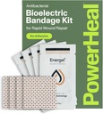 PowerHeal Bioelectric Bandage Kit for Wound Care & Healing - Single Layer No Adhesive כולל Wound Hydrogel, Can Be Cut to Fit - for Cuts, Abrasions, Blisters, Burns - 4Pack, 2