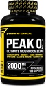 Primaforce Peak O2 Performance Mushroom מופעל חמצן Absorption Booster (180 קפסולות) (2,000 מ"ג Per Serve, 60 משרתים) - תוסף אתלטיקה, Ultimate Mushroom בלנדר