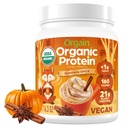 Orgain אורגני אבקת חלבון, Pumpkin Spiceal Flavor - 21g של חלבון צמחי, 5g Prebiotic סיבים, No Lactose Ingredients, לא תוספת סוכר, non-GMO, עבור Shakes & Smoothies, 1.02 lbs.