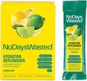 No Days Wasted hydrotion Replenisher 15 Count - אבקת אלקטרוליטה שתיה לערבב - לימון Lime - Sodium ו Potassium עבור Rehydrating Plus ויטמינים לתמיכה (15 Count)