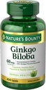 Nature's Bounty גינקו בילובה, תומך בתפקוד המוח הבריא, התוסף צמחי, 60 מ"ג, 200 קפסולות