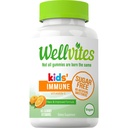 Wellvites Sugar Free Kids Immune Daily Gummy ויטמינים - טבעוני, non-GMO - ויטמין C חניכיים לילדים תמיכה ב- Immune, No Artificial Sweeteners, Gluten-Free, Gelatin-Free, 60 Count (30 יום אספקה)