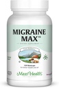 Maxi Health Migraine Max: Powerful Migraine הקלה | 100% טבעית | 120 Easy-To-Swallow כמוסות כשרות
