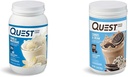 Quest Vanilla Milkshake 24g חלבון 3 פאונד ועוגיות & Cream 20g חלבון 1.6 פאונד אבקת חלבון