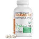 ויטמין D3 5000 IU Certified אורגני ויטמין D, Non-GMO, USDA Certified, 90 טבליות