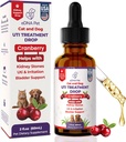 טיפול ב-UTI | Urinary Tract זיהומים טיפות לחתולים ולכלבים | Cat UTI Remedy | Cranberry | Kidney Health Support, 2 Fl.Oz