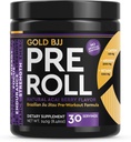 זהב BJJ PreRoll - ג'יו ג'יטסו Pre Workout תוסף עבור אנרגיה, פוקוס ו- Endurance - Martial Arts Specific Pre-Workout אבקת פורמולה עם פלאבים טבעיים (Acai Berry, 30 משרתים)
