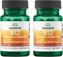 סוונסון ויטמין B12 Methyylobalamin - דובדבן שחור טבעי 3 מ"ג 60 Tabs (2 Pack)