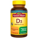 הטבע עשה ויטמין D3 2000 IU (50 mcg), ויטמין D עבור העצם, שיניים, שריר ותמיכה בריאות החיסון, 100 טבליות, 100 יום אספקה