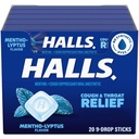 HALLS Cough and Table Mentho-Lyptus Cough Drops, 20 מקלות של 9 (180 טיפות מוחלטות)