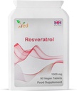Ved RESVERATROL 1000 מ"ג Tablet 90, טיטנט Antioxidants &, מקדם תמיכה אנטי דלקתית, תמיכה קרדיווסקולרית, 90 יום אספקה לבקבוק.