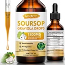 Soursop Graviola נוזל טיפות 1800 מ"ג, Natural Antioxidant, תמיכת תאים והתחדשות, Immune Boost, Soursop Bitters, Sugar-Free, non-GMO, כתום פלאמור, 2 FL OZ