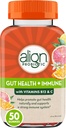 Align Probiotic, Gut Health & Immunity Support, Probiotic for Women and Men, #1 Doctor המומלצת ברנד, ויטמין C ו- B12 עבור Immune Support & Energy, Citrus Flavor, 50 מסטיקנים