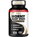 Hory Goat Weed 1275 מ"ג MAXStrENGTH W / Maca (2 חודשים אספקה) - אנרגיה וביצוע מורכב עבור גברים ונשים | 120 קפסולות טבעוניות