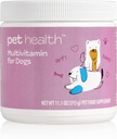 Pet Health Multivitamin פורמולה לכלבים, מקדם עור בריא וכובע, צמיחה בריאה, עצמות חזקות ושיניים, תומך במערכת החיסון, שוק אמריקה (90 משרתים)