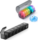Sukuos 2 Pack שבועי גלולות מארגנת, Daily Pill Box 7 Day Pill Cases עבור ויטמינים, שמן דגים או תוספים