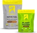 אבקת חלבון Ascent Casein אבקת שוקולד Peanut Butter 2 lb & Plant אבקת שוקולד 18 משרת